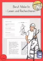 Vorschau - Arbeitsblätter - Lesen Recherchieren Berufe Maler - Deckblatt