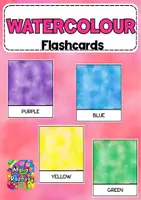 Vista previa - Decoración del aula - Watercolour Colour Flashcards | Montessori Learning Cards for Toddlers, Preschoolers | 11 Rainbow Color Cards | Homeschool Classroom Decor - Portada