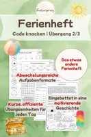 Vorschau - Arbeitsblätter - Ferienheft | Escape Room | Code knacken | Übergang 2./3. Klasse - Deckblatt