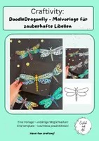 Vorschau - Mal- und Bastelvorlagen - DoodleDragonfly - Malvorlage für zauberhafte Libellen! - Deckblatt