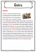 Vista previa - Hojas de trabajo - Güiro Ficha de música: texto con huecos, comprensión auditiva y sopa de letras - página 2