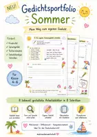 Vorschau - Arbeitsblätter - Gedichtsportfolio Sommer – Gedicht verstehen, schreiben und präsentieren - Deckblatt