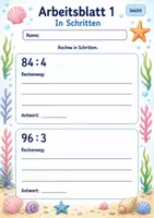 Vorschau - Arbeitsblätter - Halbschriftlich Dividieren | Mathematik Klasse 3 | 6 Arbeitsblätter als PDF - Seite 1