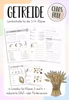 Vorschau - Arbeitsblätter - Getreide - Lernzielkontrolle für die 3./4. Klasse (DAZ/Fö) - Deckblatt