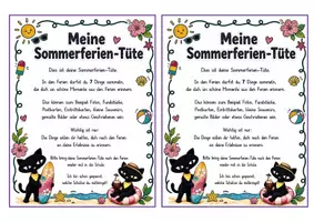 Vorschau - Mal- und Bastelvorlagen - Meine Sommerferien-Tüte Katze – Erinnerungen sammeln & erzählen / Ferienplaudertasche - Seite 3