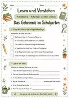 Vorschau - Arbeitsblätter - Lesen und Verstehen - Das Geheimnis im Schulgarten - Seite 3