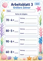 Vorschau - Arbeitsblätter - Multiplizieren mit Zehnerzahlen | Mathematik Klasse 3 | 6 Arbeitsblätter als PDF - Seite 3