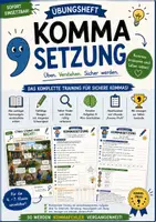 Vorschau - Stundenentwürfe - Kommasetzung - Übungsheft mit Lösungen & Abschlusstest - Deutschunterricht - Deckblatt