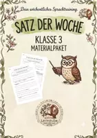 Vorschau - Arbeitsblätter - Satz der Woche / Klasse 3 / 26 Grammatikübungen für die Grundschule - Deckblatt