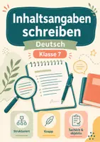 Vorschau - Arbeitsblätter - Inhaltsangaben schreiben – Deutsch, Klasse 7 - Seite 1