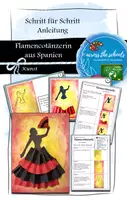 Vorschau - Mal- und Bastelvorlagen - Eine spanische Flamencotänzerin: Schritt für Schritt Anleitung - Deckblatt