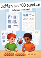 Vorschau - Unterrichtsreihen - Einführung Zahlenraum 100 - Zahlen bündeln (differenzierte Arbeitsblätter) - Deckblatt