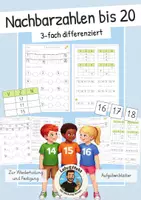 Vorschau - Arbeitsblätter - Einführung Zahlenraum 20 - Nachbarzahlen bis 20 (differenzierte Arbeitsblätter) - Deckblatt