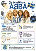 Vorschau - Arbeitsblätter - Lernposter + Arbeitsblätter zum Thema "Die Musikband ABBA" (Lückentext, Hörverstehen) + Lösung & MP3 + Mindmap + Infografik - Deckblatt