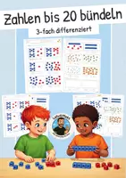 Vorschau - Arbeitsblätter - Einführung Zahlenraum 20 - Zahlen bis 20 bündeln (differenzierte Arbeitsblätter) - Deckblatt