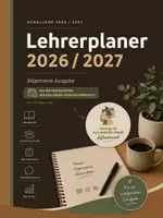 Vorschau - Mal- und Bastelvorlagen - Lehrerplaner 2026/2027 für Lehrkräfte – digitaler Schulplaner zum Ausdrucken mit Feiertagen nach Bundesländern - Deckblatt