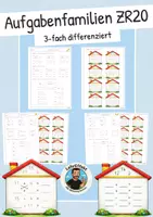 Vorschau - Arbeitsblätter - Einführung Zahlenraum 20 - Aufgabenfamilien/Aufgabenhäuser (differenzierte Arbeitsblätter) - Deckblatt