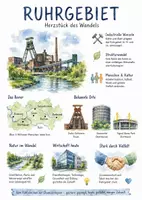 Vorschau - Arbeitsblätter - Lernposter + Arbeitsblätter zum Thema "Ruhrgebiet" + Lösung & MP3 + Mindmap + Infografiken - Deckblatt