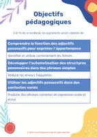 Aperçu - Matériel pour travaux manuels / dessin - Les adjectifs possessifs – Workbook complet | Mon, Ma, Mes| Exercices, Jeux & Corrigés - Page 2