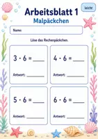 Vorschau - Arbeitsblätter - Rechenpäckchen Mal und Geteilt | Mathematik Klasse 3 | 6 Arbeitsblätter als PDF - Seite 1