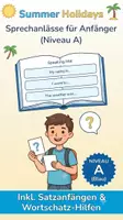 Vorschau - Arbeitsblätter - Summer Holidays – Sprechanlässe Englisch (Niveau A) | Back to School | Mit Satzanfängen - Deckblatt