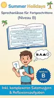 Vorschau - Merkblätter - Summer Holidays – Sprechanlässe Englisch (Niveau B) | Differenzierung | Reflexion & Diskussion - Deckblatt