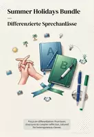Vorschau - Merkblätter - Summer Holidays – Großes Materialpaket: Differenzierte Sprechanlässe (Niveau A & B) | Englisch - Deckblatt