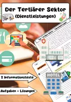Vorschau - Arbeitsblätter - Der Tertiärer Sektor (Dienstleistungen) Wirtschaft - Deckblatt