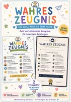 Vorschau - Arbeitsblätter - Wahres Zeugnis – Das zählt mehr als Noten ❤️ | Wertschätzendes Abschlusszeugnis | Schuljahresabschluss | Grundschule & Sekundarstufe - Deckblatt