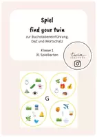 Vorschau - Stationenlernen - Spiel: Find your twin! Buchstabeneinführung G - Deckblatt