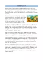 Vorschau - Arbeitsblätter - World Hunger Reading Comprehension (More 4 Unit 5 Food For Thought) - Seite 1