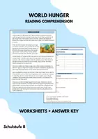 Vorschau - Arbeitsblätter - World Hunger Reading Comprehension (More 4 Unit 5 Food For Thought) - Deckblatt