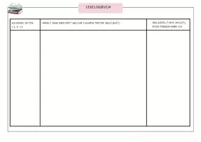 Vorschau - Arbeitsblätter - Buchpräsentation - Lesemappe: Leselogbuch - Deckblatt