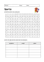 Vorschau - Arbeitsblätter - Sports (Equipment, People, Places): Vocabulary (English) - Seite 1