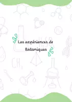 Aperçu - Expériences - Les Expériences de Botanique - Fiches - Page de couverture