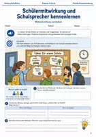 Vorschau - Arbeitsblätter - Schülermitwirkung und Schulsprecher kennenlernen Arbeitsheft Klasse 5 bis 6 Schulstart Mitbestimmung verstehen - Deckblatt