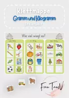 Vorschau - Arbeitsblätter - Klettmappe - Wie viel wiegt es? Freiarbeit zu Gewichten (Gramm und Kilogramm) - Deckblatt