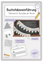 Vorschau - Präsentationen/Tafelbilder - Buchstabeneinführung: Buchstabe der Woche Wimpelkette und Schreiblernhaus - Deckblatt