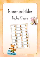 Vorschau - Poster - Fuchs Klasse: Namensschilder - Deckblatt