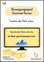 Vorschau - Spiele - Sommerferien Bewegungsspiel - Tausche deinen Platz, wenn... - Deckblatt