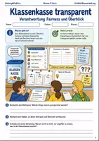 Vorschau - Arbeitsblätter - Klassenkasse transparent Arbeitsheft Klasse 5 bis 6 Schulstart Verantwortung Fairness und Überblick - Deckblatt