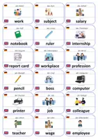 Vorschau - Fördermaterial/Inklusion - Englisch Flashcards: Arbeit & Schule - Seite 1