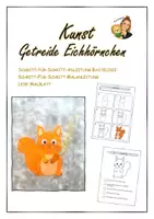 Vorschau - Mal- und Bastelvorlagen - Kunst: Getreide Eichhörnchen - Deckblatt