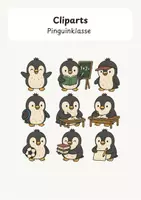 Vorschau - selbst erstellte Cliparts/Grafiken - Pinguin-Cliparts für Schule & Unterricht - Deckblatt
