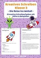 Vorschau - Stundenentwürfe - Kreatives Schreiben Klasse 3 – Die Reise ins Weltall | Schreibaufgaben mit Hilfen & Beispielen - Deckblatt