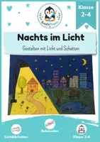 Vorschau - Unterrichtsreihen - Kunst Grundschule – Nachtstadt & Nachtlandschaft | Licht und Schatten | Hell-Dunkel-Kontrast | Schritt-für-Schritt | Kopiervorlagen | Klassen 2–4 - Deckblatt