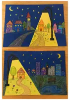 Vorschau - Unterrichtsreihen - Kunst Grundschule – Nachtstadt & Nachtlandschaft | Licht und Schatten | Hell-Dunkel-Kontrast | Schritt-für-Schritt | Kopiervorlagen | Klassen 2–4 - Seite 2