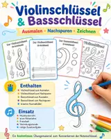 Vorschau - Arbeitsblätter - Notenschlüssel malen und nachspuren - Deckblatt