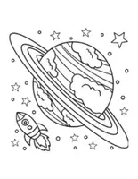 Vorschau - Mal- und Bastelvorlagen - Weltraum-Malbuch für Kinder: Planeten, Raketen & Galaxien - Seite 3