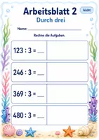 Vorschau - Arbeitsblätter - Geteiltaufgaben bis 1000 | Mathematik Klasse 3 | 6 Arbeitsblätter als PDF - Seite 2